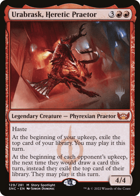 Urabrask, Heretic Praetor (129) — Streets of New Capenna Promos