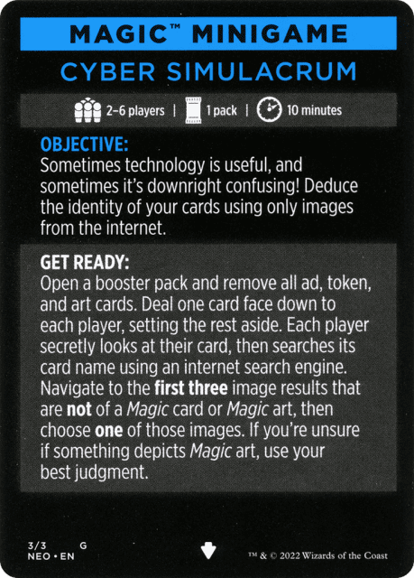 Cyber Simulacrum // Cyber Simulacrum (cont'd) (3) — Kamigawa: Neon Dynasty Minigames