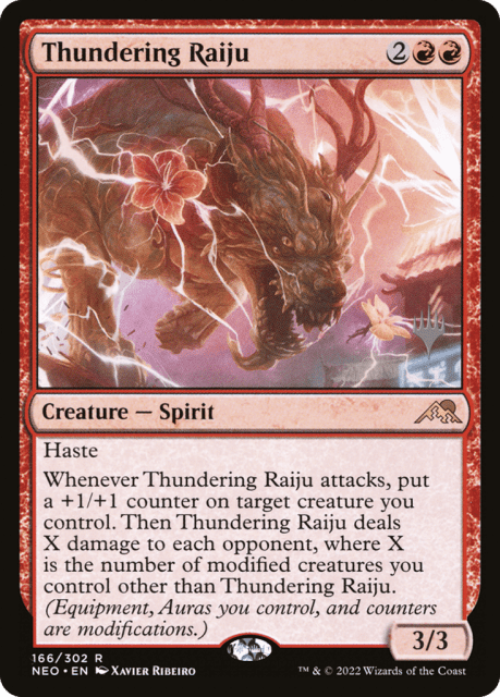 Thundering Raiju (166) — Kamigawa: Neon Dynasty Promos