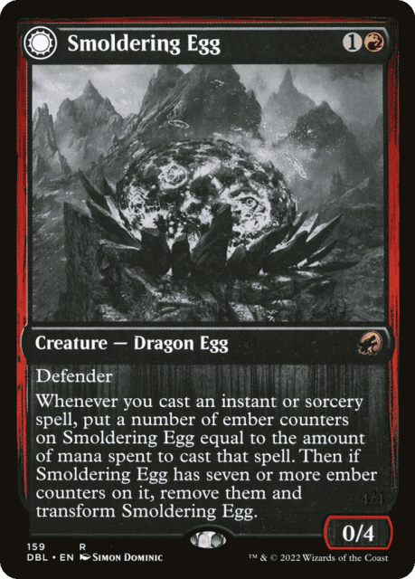 Smoldering Egg // Ashmouth Dragon (159) — Innistrad: Double Feature