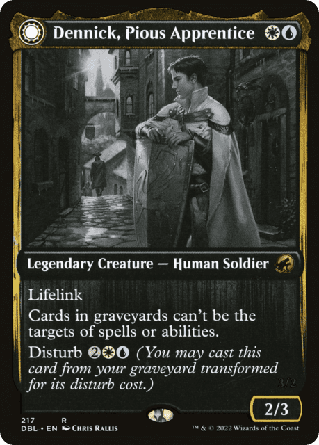 Dennick, Pious Apprentice // Dennick, Pious Apparition (217) — Innistrad: Double Feature