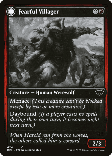 Fearful Villager // Fearsome Werewolf (424) — Innistrad: Double Feature