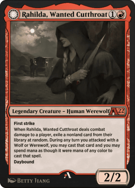 Rahilda, Wanted Cutthroat // Rahilda, Feral Outlaw (42) — Alchemy: Innistrad