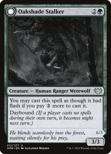 Oakshade Stalker // Moonlit Ambusher (212) — Innistrad: Crimson Vow