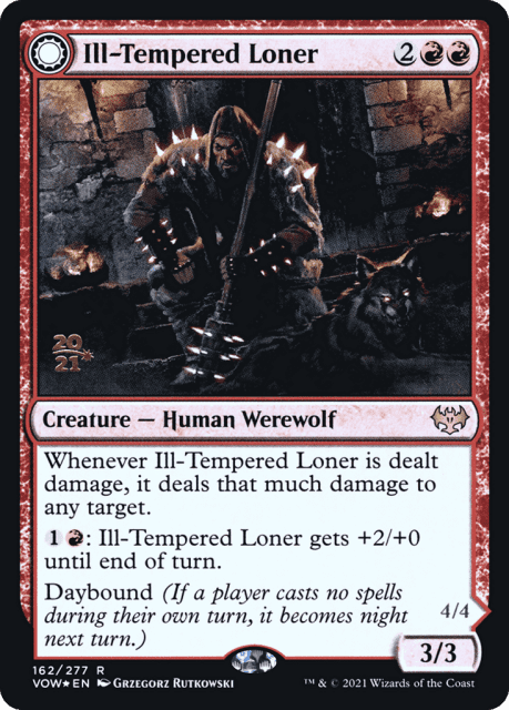 Ill-Tempered Loner // Howlpack Avenger (162) — Innistrad: Crimson Vow Promos