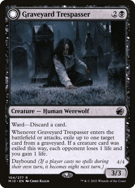 Graveyard Trespasser // Graveyard Glutton (104) — Innistrad: Midnight Hunt