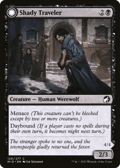 Shady Traveler // Stalking Predator (120) — Innistrad: Midnight Hunt