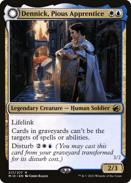 Dennick, Pious Apprentice // Dennick, Pious Apparition (217) — Innistrad: Midnight Hunt