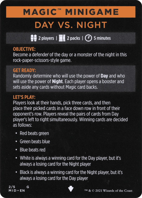 Day Vs. Night // Day vs. Night (cont'd) (2) — Innistrad: Midnight Hunt Minigames