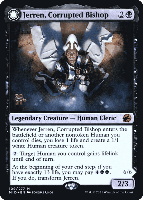 Jerren, Corrupted Bishop // Ormendahl, the Corrupter (109) — Innistrad: Midnight Hunt Promos