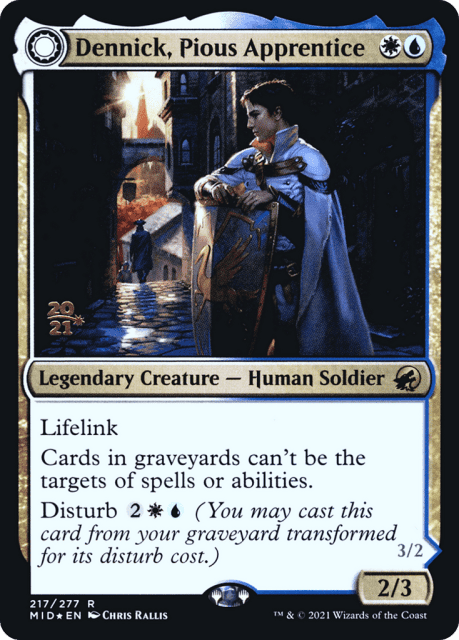 Dennick, Pious Apprentice // Dennick, Pious Apparition (217) — Innistrad: Midnight Hunt Promos