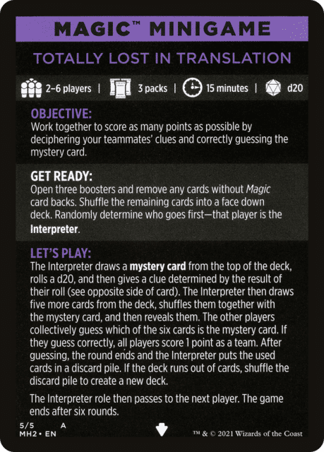 Totally Lost in Translation // Totally Lost in Translation (cont'd) (5) — Modern Horizons 2 Minigames