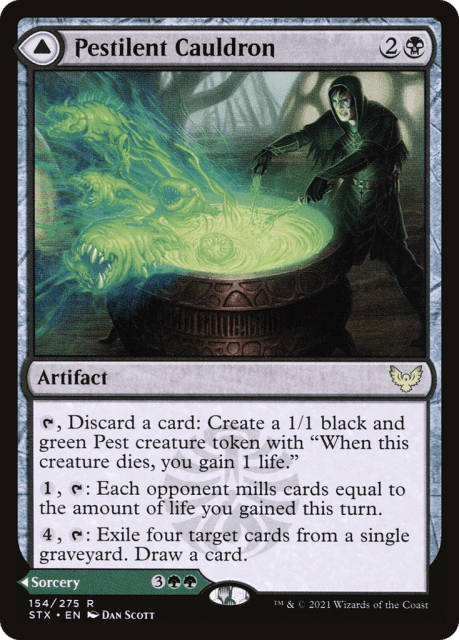 Pestilent Cauldron // Restorative Burst (154) — Strixhaven: School of Mages