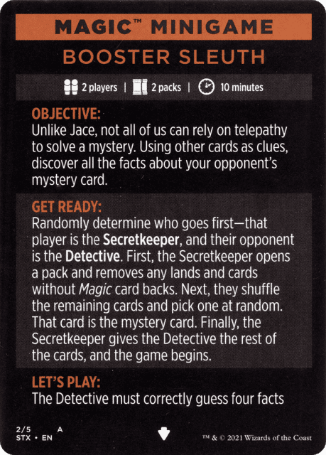 Booster Sleuth // Booster Sleuth (cont'd) (2) — Strixhaven: School of Mages Minigames