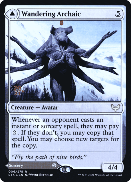 Wandering Archaic // Explore the Vastlands (6) — Strixhaven: School of Mages Promos
