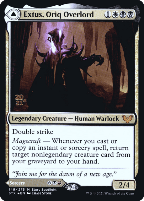 Extus, Oriq Overlord // Awaken the Blood Avatar (149) — Strixhaven: School of Mages Promos