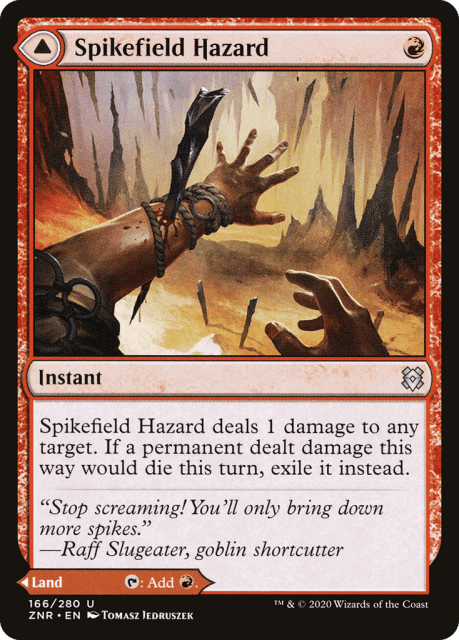 Spikefield Hazard // Spikefield Cave (166) — Zendikar Rising