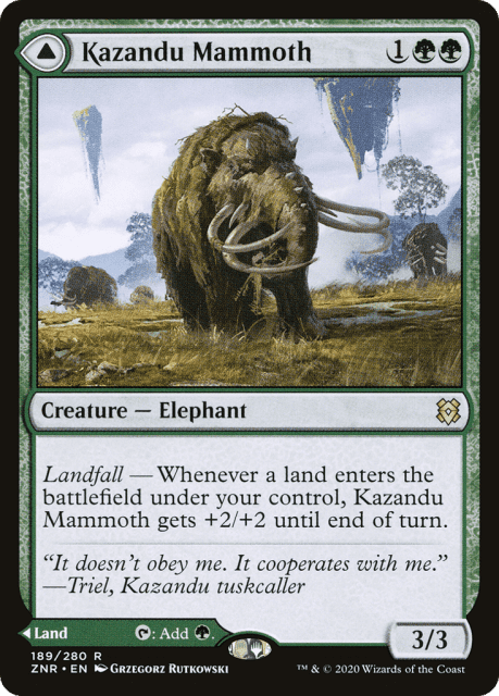 Kazandu Mammoth // Kazandu Valley (189) — Zendikar Rising