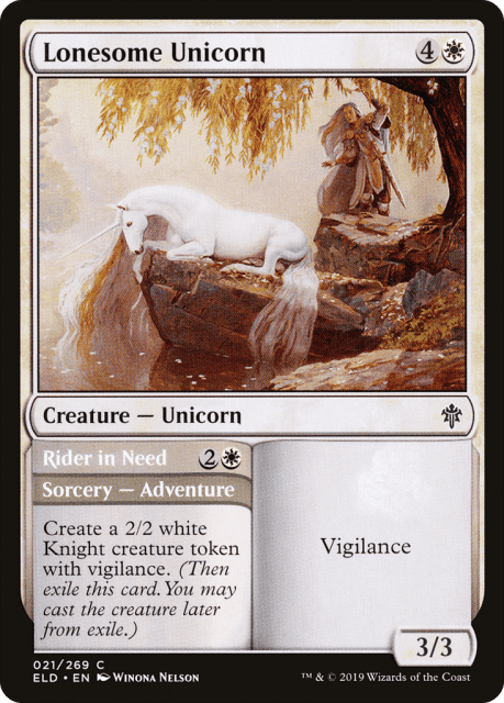 Lonesome Unicorn // Rider in Need (21) — Throne of Eldraine