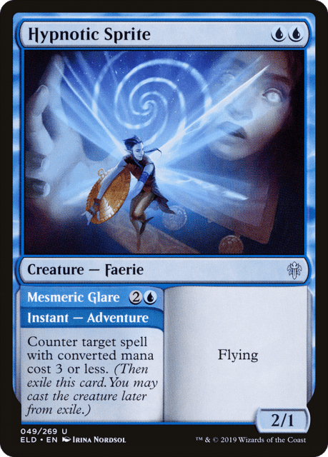 Hypnotic Sprite // Mesmeric Glare (49) — Throne of Eldraine