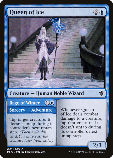 Queen of Ice // Rage of Winter (61) — Throne of Eldraine