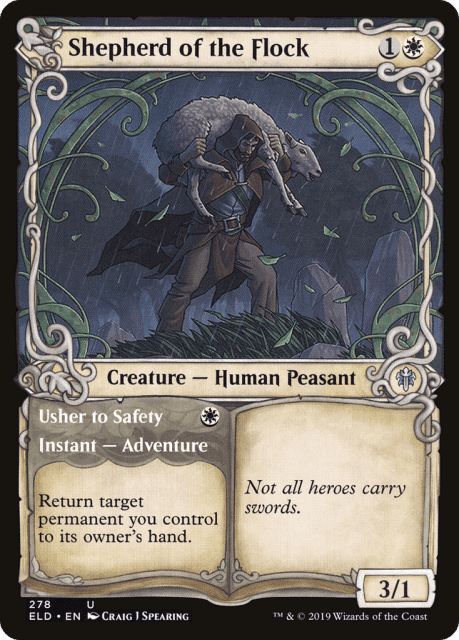 Shepherd of the Flock // Usher to Safety (278) — Throne of Eldraine