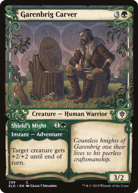 Garenbrig Carver // Shield's Might (298) — Throne of Eldraine