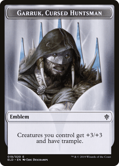 Garruk, Cursed Huntsman Emblem (19) — Throne of Eldraine