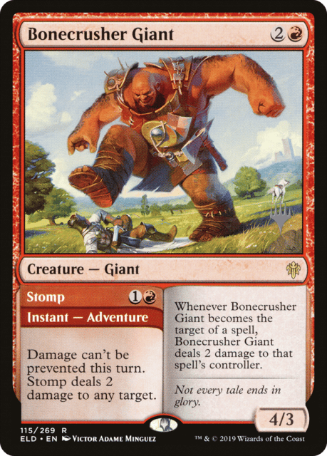 Bonecrusher Giant // Stomp (115) — Throne of Eldraine Promos