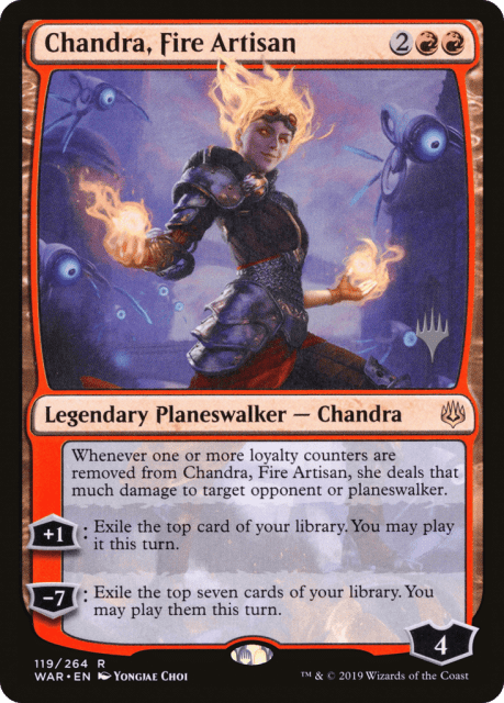 Chandra, Fire Artisan (119) — War of the Spark Promos