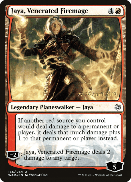Jaya, Venerated Firemage (135) — War of the Spark Promos