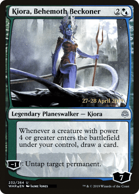 Kiora, Behemoth Beckoner (232) — War of the Spark Promos