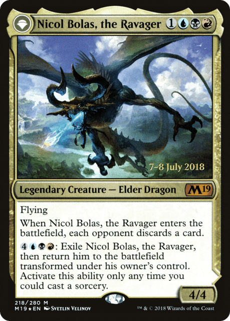 Nicol Bolas, the Ravager // Nicol Bolas, the Arisen (218) — Core Set 2019 Promos