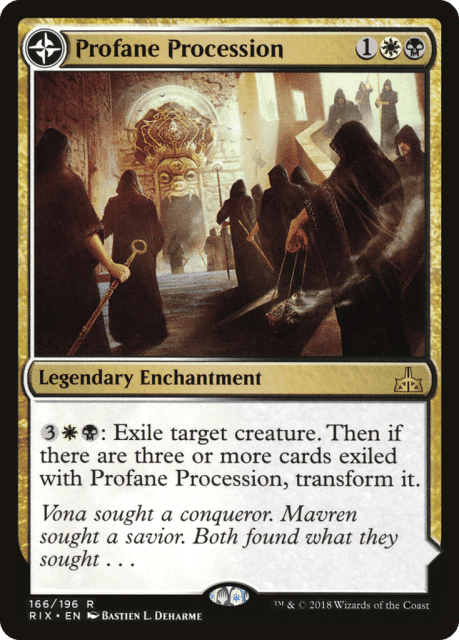 Profane Procession // Tomb of the Dusk Rose (166) — Rivals of Ixalan
