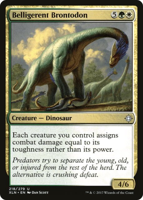 Belligerent Brontodon (218) — Ixalan