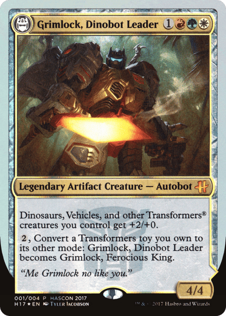 Grimlock, Dinobot Leader // Grimlock, Ferocious King (1) — HasCon 2017