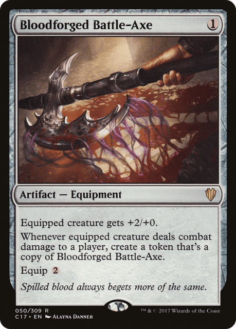 Bloodforged Battle-Axe (50) — Commander 2017