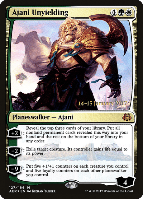 Ajani Unyielding (127) — Aether Revolt Promos