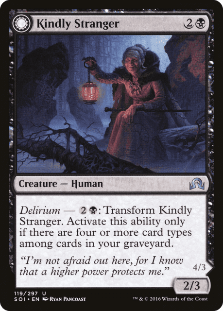 Kindly Stranger // Demon-Possessed Witch (119) — Shadows over Innistrad