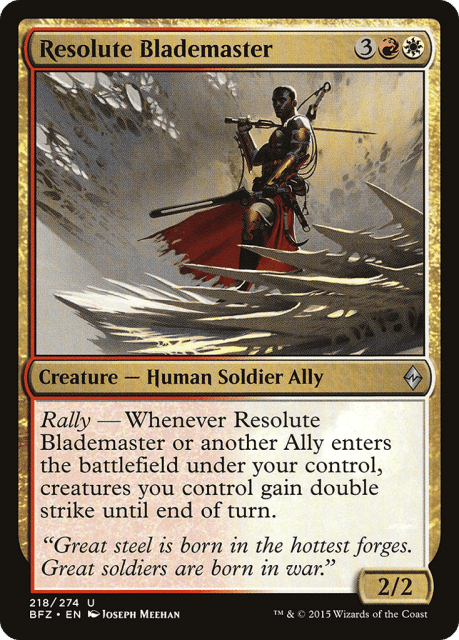 Resolute Blademaster (218) — Battle for Zendikar