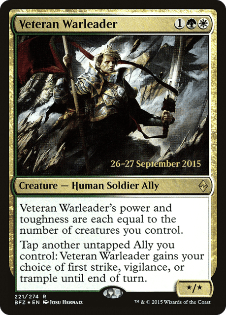Veteran Warleader (221) — Battle for Zendikar Promos