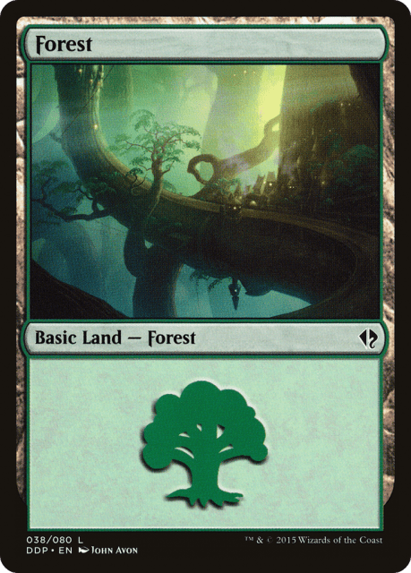 Forest (38) — Duel Decks: Zendikar vs. Eldrazi
