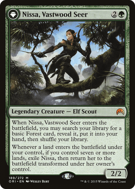 Nissa, Vastwood Seer // Nissa, Sage Animist (189) — Magic Origins