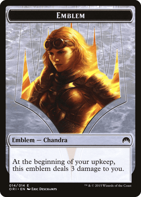 Chandra, Roaring Flame Emblem (14) — Magic Origins