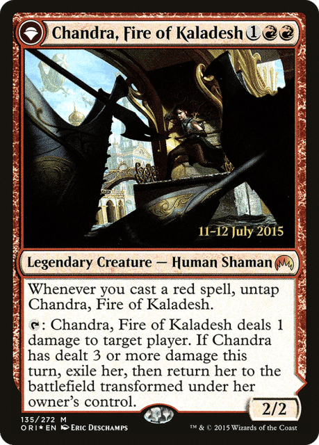 Chandra, Fire of Kaladesh // Chandra, Roaring Flame (135) — Magic Origins Promos