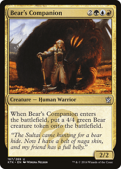 Bear's Companion (167) — Khans of Tarkir