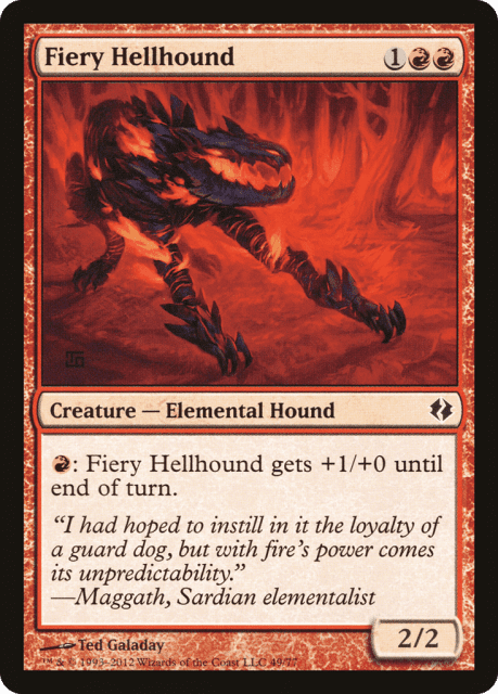 Fiery Hellhound (49) — Duel Decks: Venser vs. Koth