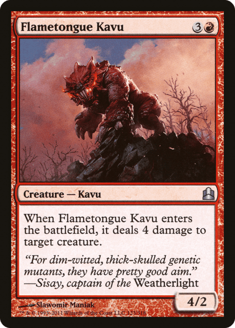 Flametongue Kavu (123) — Commander 2011