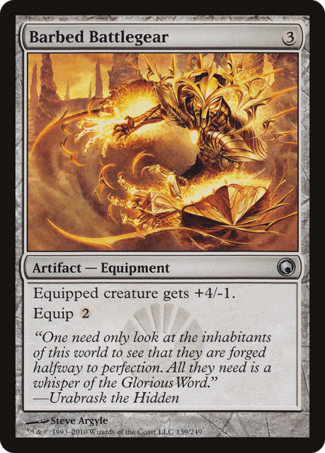 Barbed Battlegear (139) — Scars of Mirrodin