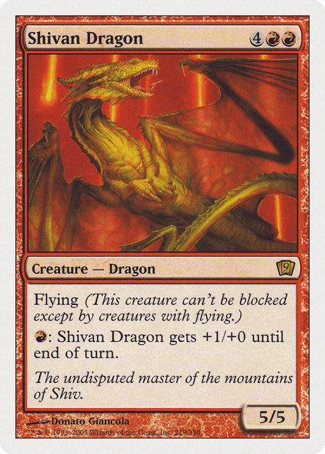Shivan Dragon (219) — Ninth Edition